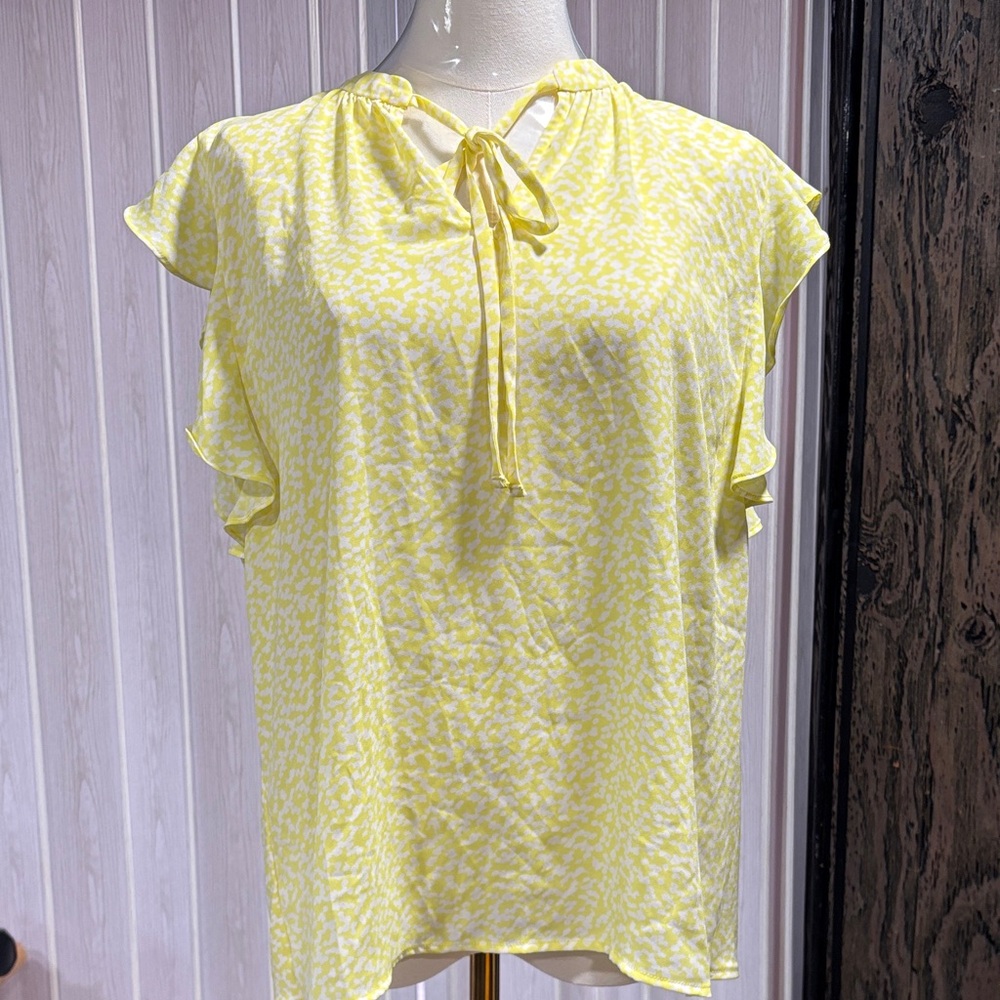 Ann Taylor Yellow Patterned Blouse
